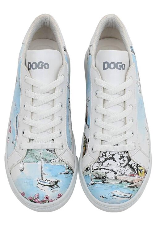 Kadın Vegan Deri Beyaz Sneakers - Lago di Como Tasarım - Görsel 4