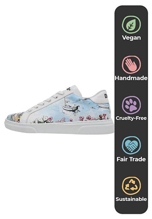 Kadın Vegan Deri Beyaz Sneakers - Lago di Como Tasarım - Görsel 6