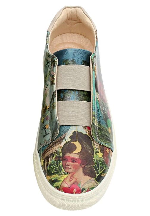 Erkek Vegan Deri Çok Renkli Slip On Sneakers - Game Over Princess Tasarım - Görsel 6