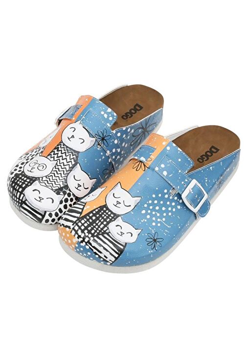 Dogo Dogo Renkli Kadın Vegan Deri Mavi Terlik - Family Portrait Tasarım Sandalet & Terlik | Boyner Renkli - 6. görsel