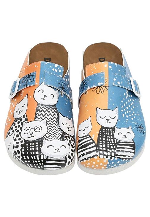 Dogo Dogo Renkli Kadın Vegan Deri Mavi Terlik - Family Portrait Tasarım Sandalet & Terlik | Boyner Renkli - 8. görsel