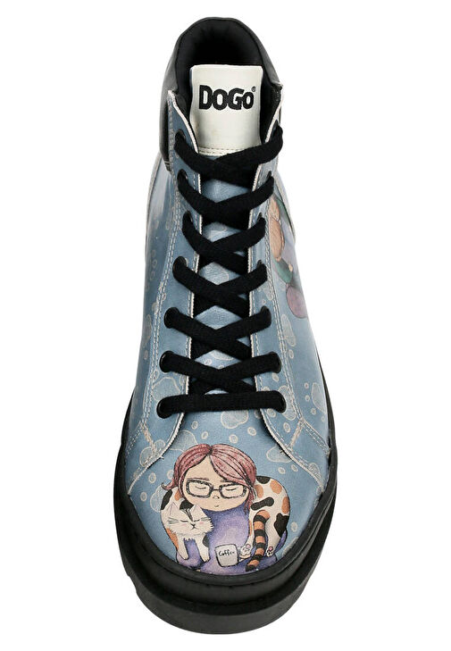 Kadın Vegan Deri Mavi Bot - I Have Cattitude Tasarım - Görsel 9