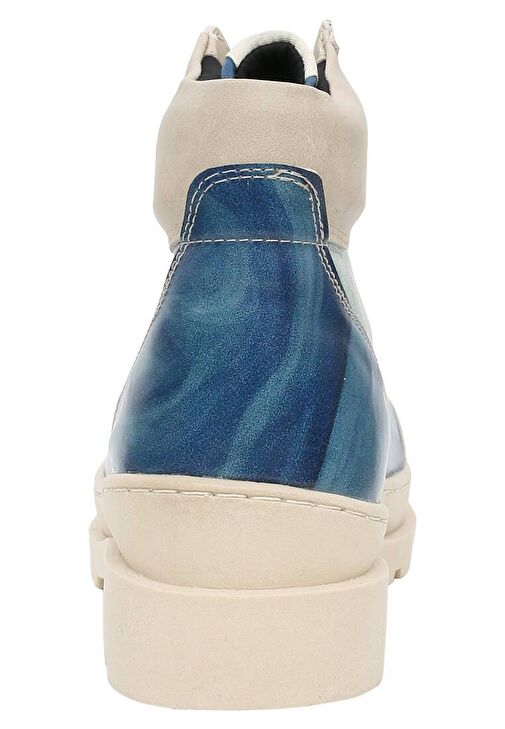 Kadın Vegan Deri Mavi Bot - Born to Travel in the Ocean Tasarım - Görsel 8