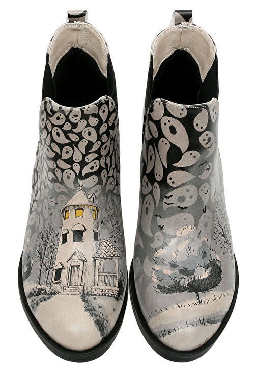 Kadın Vegan Deri Gri Bilekte Bot - Spooky Town Tasarım - Görsel 3