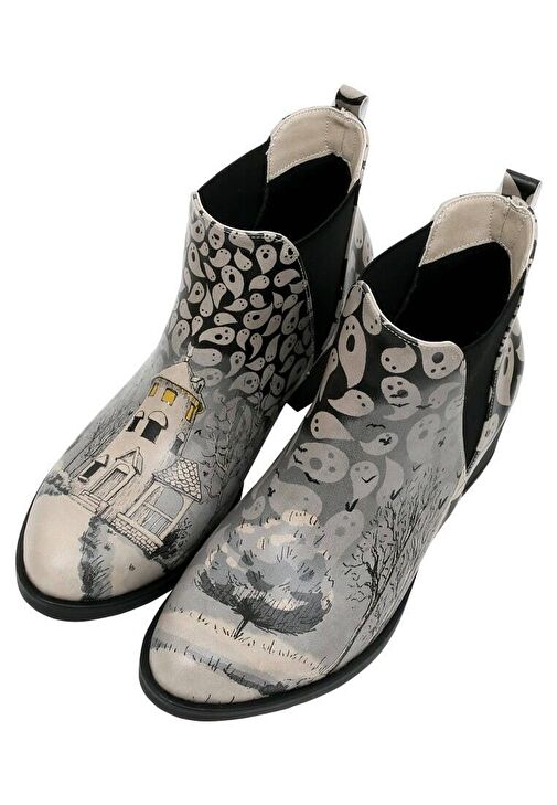 Kadın Vegan Deri Gri Bilekte Bot - Spooky Town Tasarım - Görsel 2