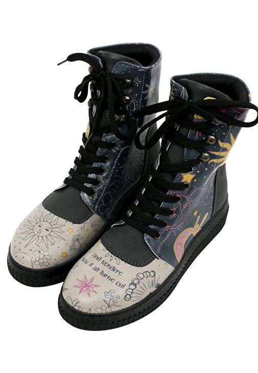 Kadın Vegan Deri Siyah Uzun Bot - And Wonders How It All Turns Out Tasarım - Görsel 4