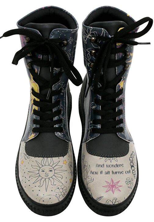 Kadın Vegan Deri Siyah Uzun Bot - And Wonders How It All Turns Out Tasarım - Görsel 5