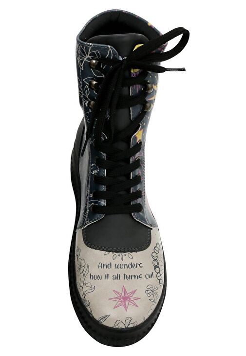 Kadın Vegan Deri Siyah Uzun Bot - And Wonders How It All Turns Out Tasarım - Görsel 7