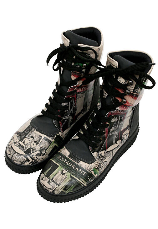 Kadın Vegan Deri Siyah Uzun Bot - La Vie Parisienne Tasarım - Görsel 2