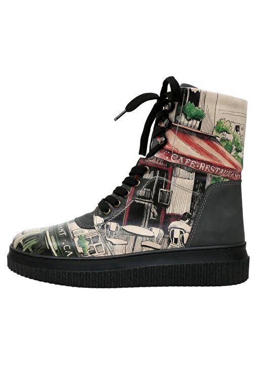 Kadın Vegan Deri Siyah Uzun Bot - La Vie Parisienne Tasarım - Görsel 8