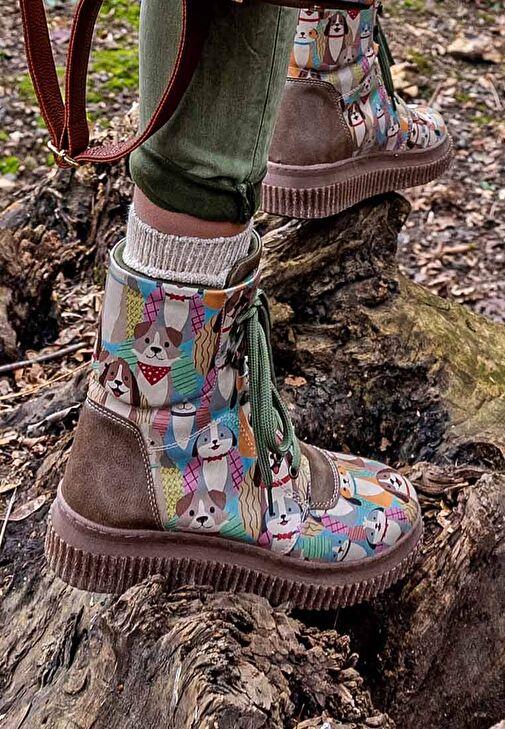 Kadın Vegan Deri Yeşil Uzun Bot - Best Friends Forever Tasarım - Görsel 3