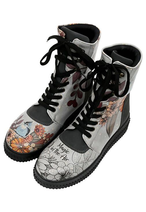 Kadın Vegan Deri Gri Uzun Bot - Magic in the Air Tasarım - Görsel 4