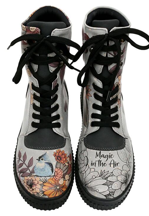 Kadın Vegan Deri Gri Uzun Bot - Magic in the Air Tasarım - Görsel 5