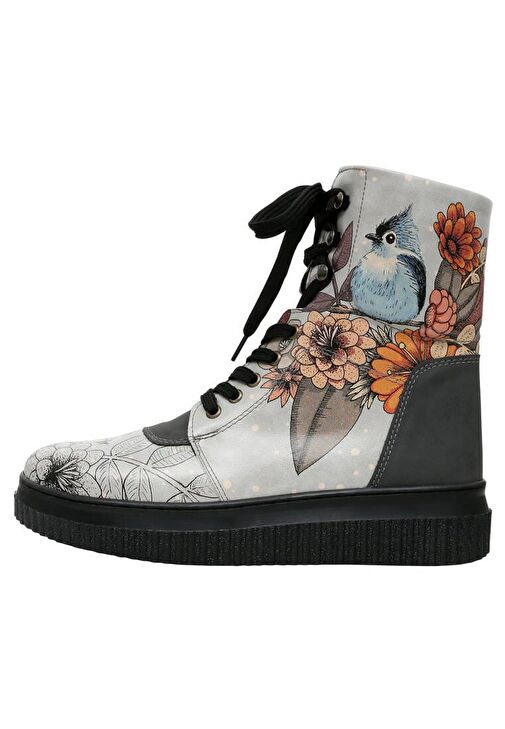 Kadın Vegan Deri Gri Uzun Bot - Magic in the Air Tasarım - Görsel 2