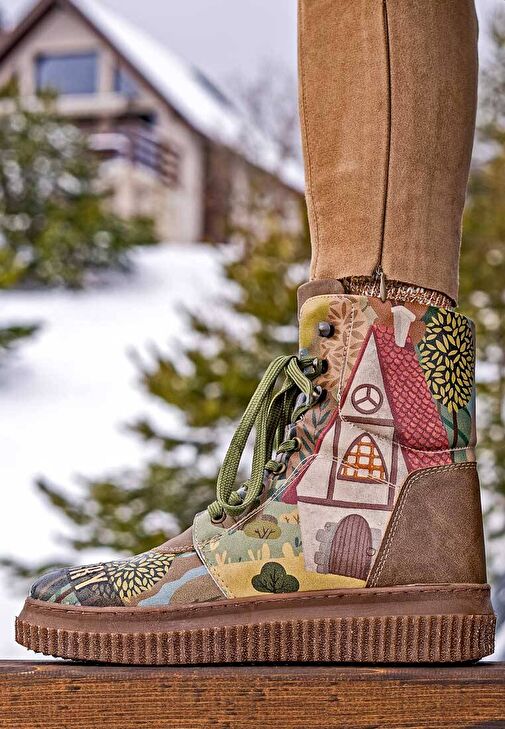 Kadın Vegan Deri Yeşil Uzun Bot - Escape the Ordinary Tasarım - Görsel 3