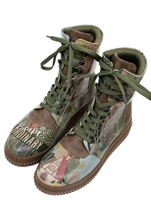 Kadın Vegan Deri Yeşil Uzun Bot - Escape the Ordinary Tasarım - Görsel 7