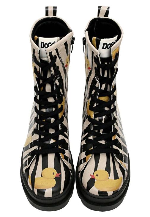 Kadın Vegan Deri Siyah Fermuarlı Uzun Bot - Ducky Tasarım - Görsel 8