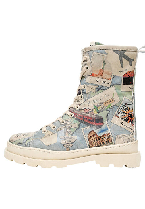 Kadın Vegan Deri Mavi Fermuarlı Uzun Bot - Dare to Explore Tasarım - Görsel 4