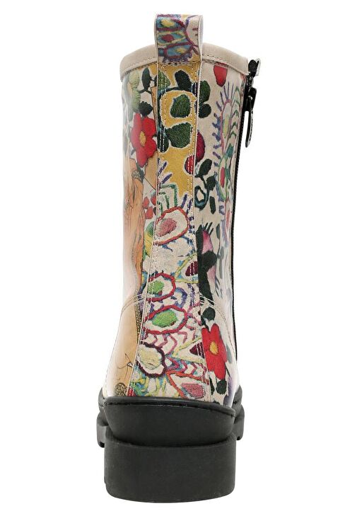 Kadın Vegan Deri Çok Renkli Fermuarlı Uzun Bot - Spring Embroidery Tasarım - Görsel 7