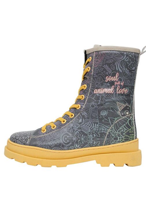 Kadın Vegan Deri Çok Renkli Fermuarlı Uzun Bot - Soul Full of Animal Love Tasarım - Görsel 2