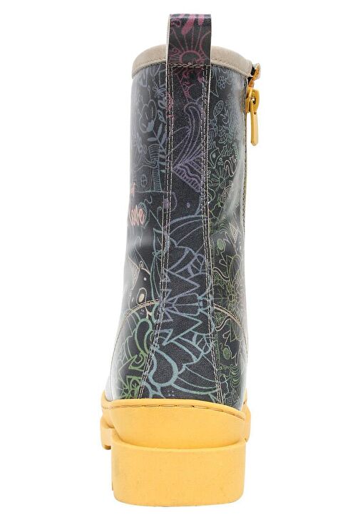 Kadın Vegan Deri Çok Renkli Fermuarlı Uzun Bot - Soul Full of Animal Love Tasarım - Görsel 8