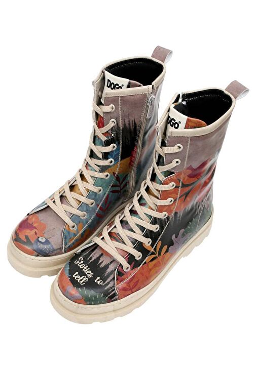 Kadın Vegan Deri Çok Renkli Fermuarlı Uzun Bot - Stories to Tell Tasarım - Görsel 4