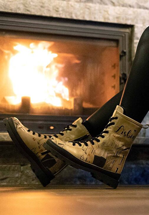 Kadın Vegan Deri Bej Fermuarlı Uzun Bot - Lisbon Tasarım - Görsel 3