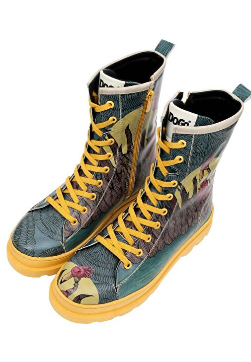 Kadın Vegan Deri Çok Renkli Fermuarlı Uzun Bot - Gracefulness Tasarım - Görsel 7