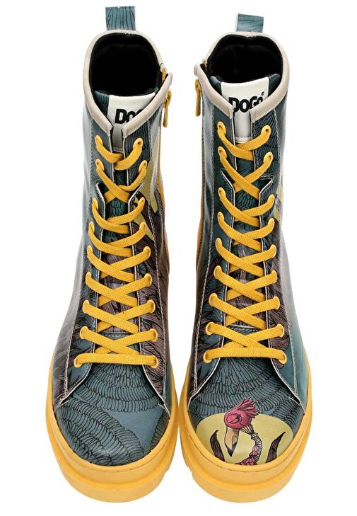 Kadın Vegan Deri Çok Renkli Fermuarlı Uzun Bot - Gracefulness Tasarım - Görsel 4