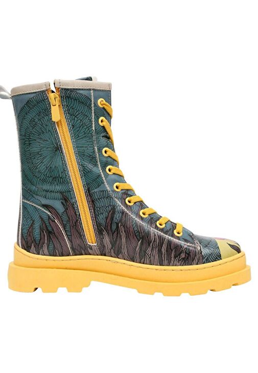 Kadın Vegan Deri Çok Renkli Fermuarlı Uzun Bot - Gracefulness Tasarım - Görsel 5