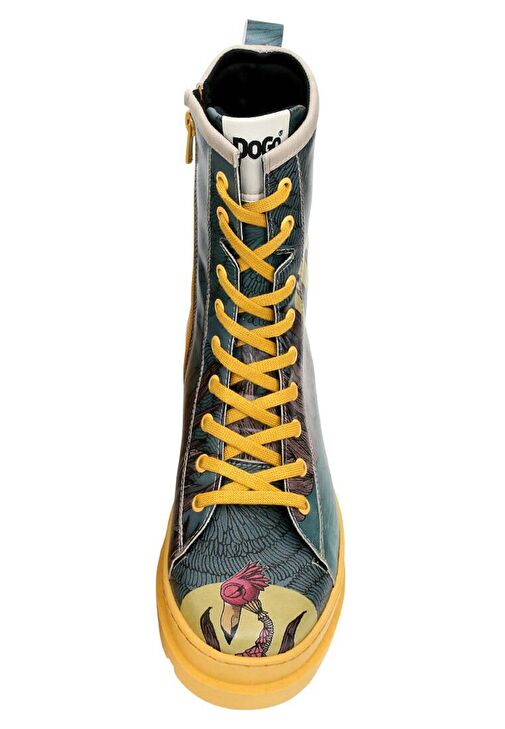 Kadın Vegan Deri Çok Renkli Fermuarlı Uzun Bot - Gracefulness Tasarım - Görsel 3