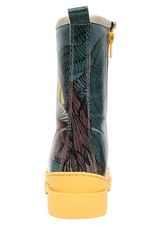 Kadın Vegan Deri Çok Renkli Fermuarlı Uzun Bot - Gracefulness Tasarım - Görsel 8