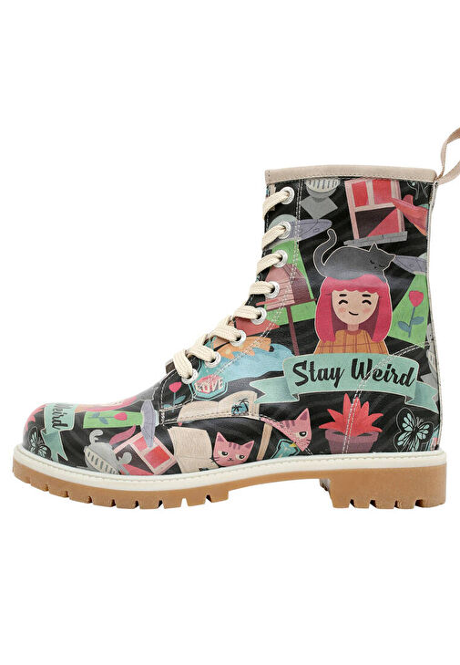 Kadın Vegan Deri Çok Renkli Uzun Bot - Stay Weird Tasarım - Görsel 4