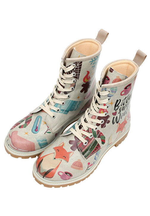 Kadın Vegan Deri Gri Uzun Bot - Bitter Sweet Winter Tasarım - Görsel 2