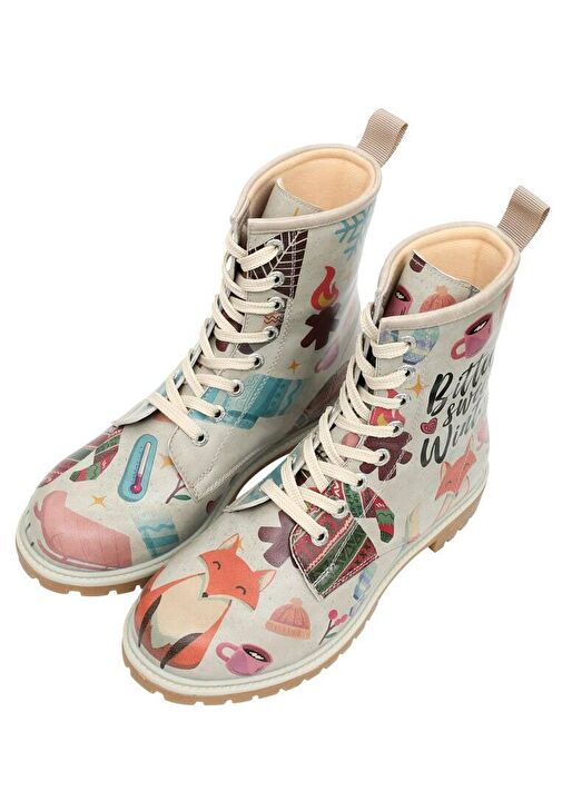 Kadın Vegan Deri Gri Uzun Bot - Bitter Sweet Winter Tasarım - Görsel 7