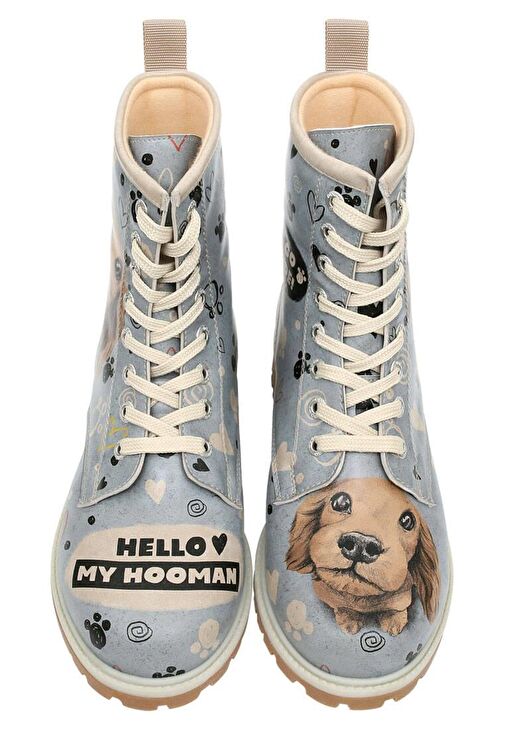 Kadın Vegan Deri Mavi Uzun Bot - Hello My Hooman Tasarım - Görsel 7