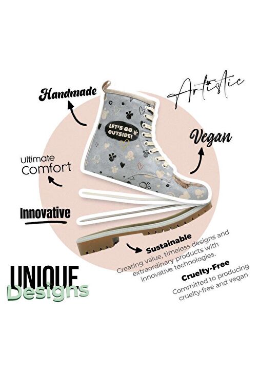 Kadın Vegan Deri Mavi Uzun Bot - Hello My Hooman Tasarım - Görsel 5