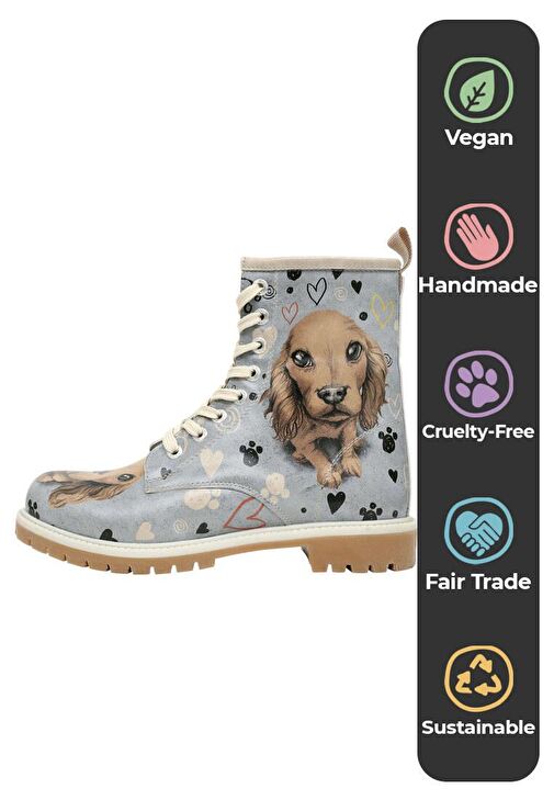 Kadın Vegan Deri Mavi Uzun Bot - Hello My Hooman Tasarım - Görsel 4