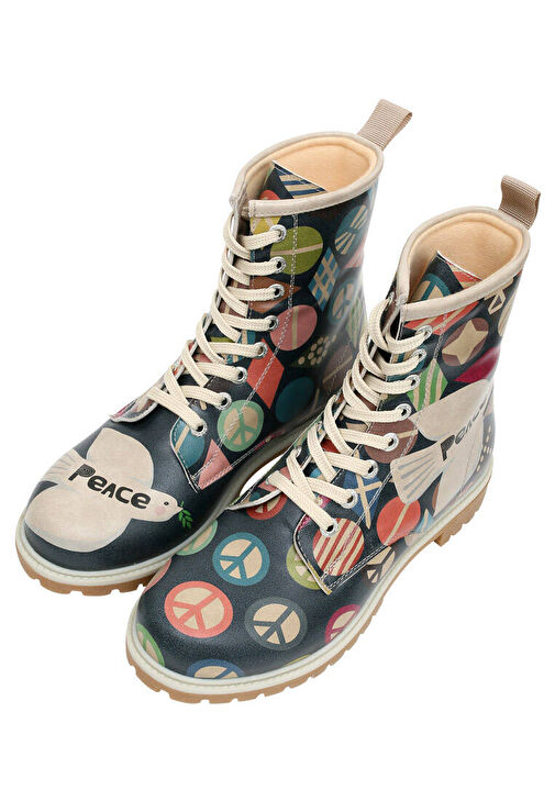 Kadın Vegan Deri Lacivert Uzun Bot - Peace Tasarım - Görsel 2