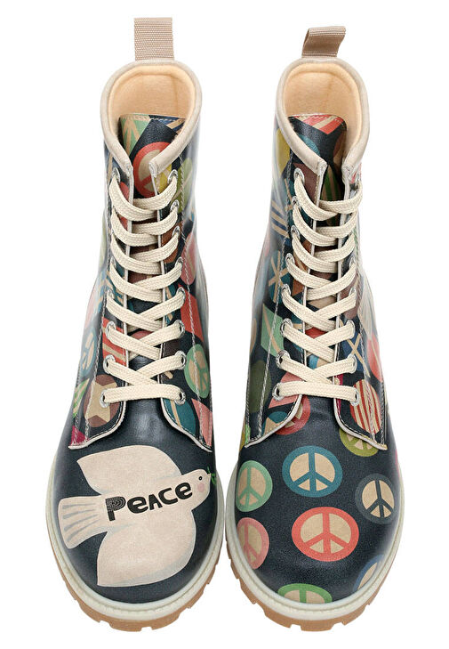 Kadın Vegan Deri Lacivert Uzun Bot - Peace Tasarım - Görsel 4