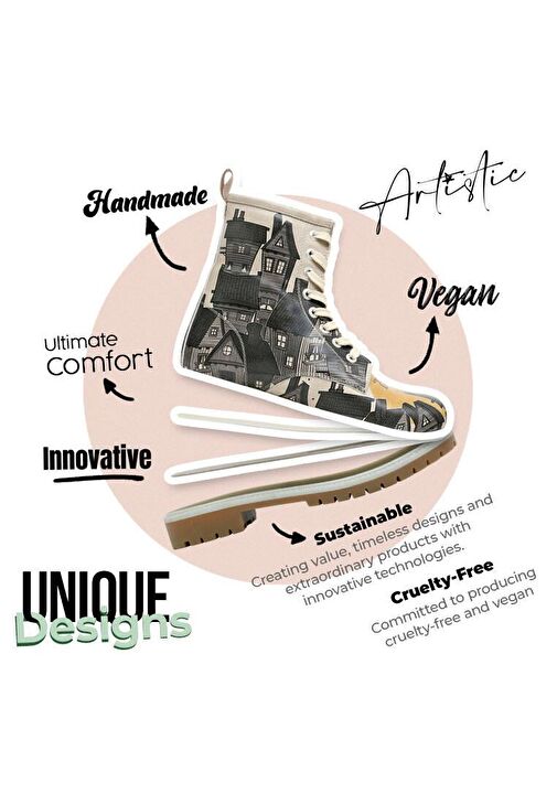 Kadın Vegan Deri Siyah Uzun Bot - Night Lovers Tasarım - Görsel 6