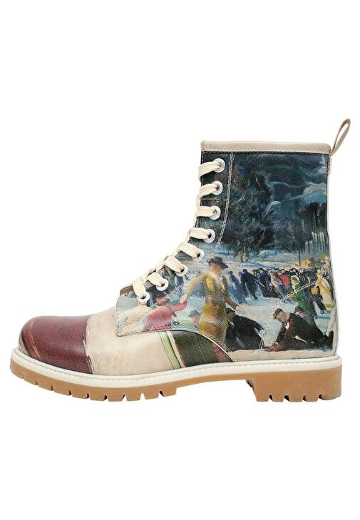 Kadın Vegan Deri Çok Renkli Uzun Bot - Brush Strokes Tasarım - Görsel 4