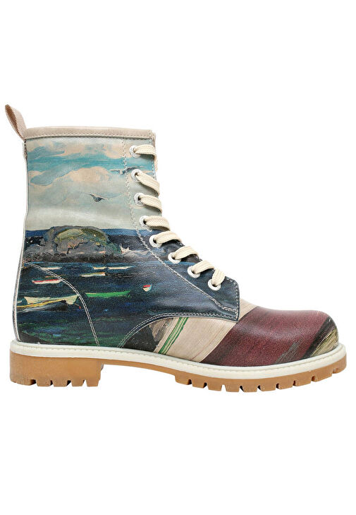 Kadın Vegan Deri Çok Renkli Uzun Bot - Brush Strokes Tasarım - Görsel 7