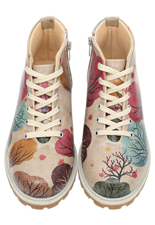 Kadın Vegan Deri Çok Renkli Fermuarlı Kısa Bot - Best Time of the Year Tasarım - Görsel 3