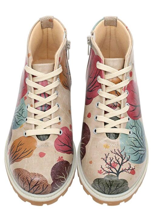 Kadın Vegan Deri Çok Renkli Fermuarlı Kısa Bot - Best Time of the Year Tasarım - Görsel 6