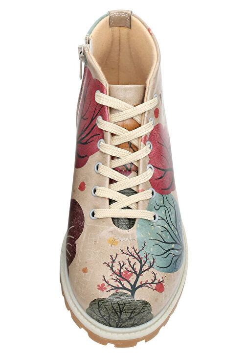 Kadın Vegan Deri Çok Renkli Fermuarlı Kısa Bot - Best Time of the Year Tasarım - Görsel 9