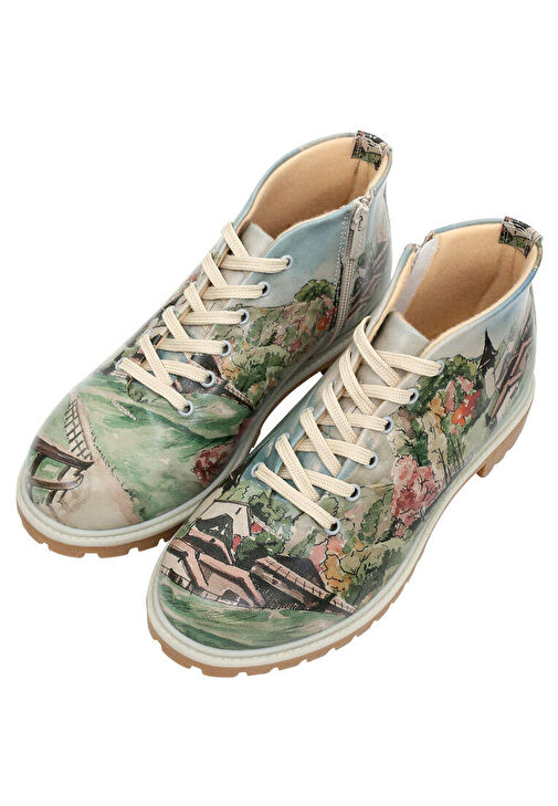 Kadın Vegan Deri Çok Renkli Fermuarlı Kısa Bot - Alpine Meadows Tasarım - Görsel 2