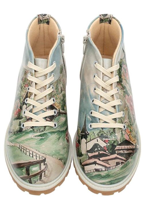 Kadın Vegan Deri Çok Renkli Fermuarlı Kısa Bot - Alpine Meadows Tasarım - Görsel 8