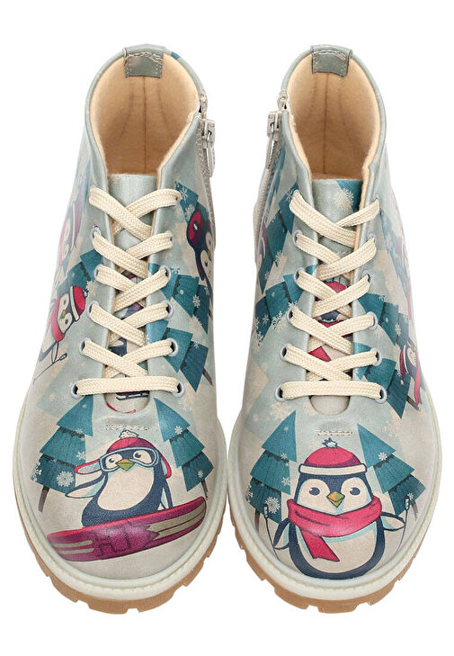 Kadın Vegan Deri Çok Renkli Fermuarlı Kısa Bot - Winters is Here Tasarım - Görsel 4