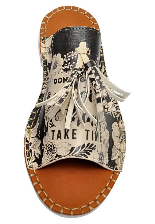 Kadın Vegan Deri Siyah Renkli Terlik - DonT Give Up Tasarım - Görsel 6